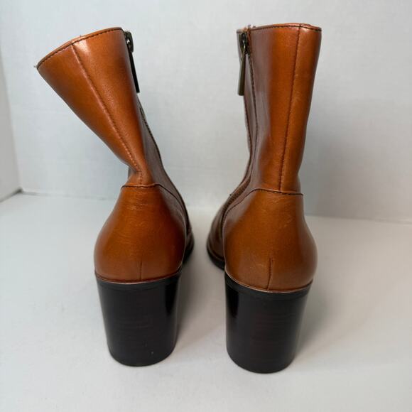 Liz Claiborne Flex Manon Leather Ankle Zip Boots Brown Women's Size 7.5 - Picture 8 of 11